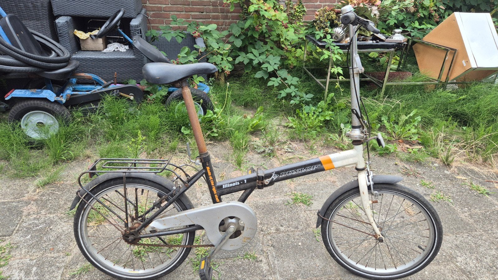 DUNLOP Illonois-1-Vouwfiets.Schuurvondst !!, Fietsen en Brommers, Fietsen | Vouwfietsen, Ophalen, Gebruikt, Totaal opvouwbaar