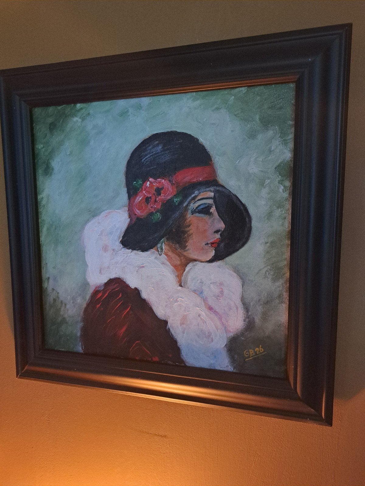 Vrouw met bontkraag ( stola ), Ophalen of Verzenden