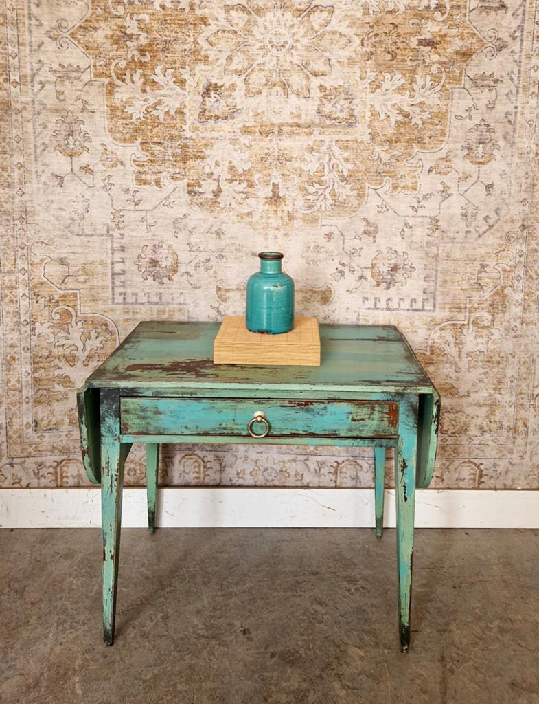 Vintage bijzettafel/ India Ibiza ladekastje, Ophalen of Verzenden