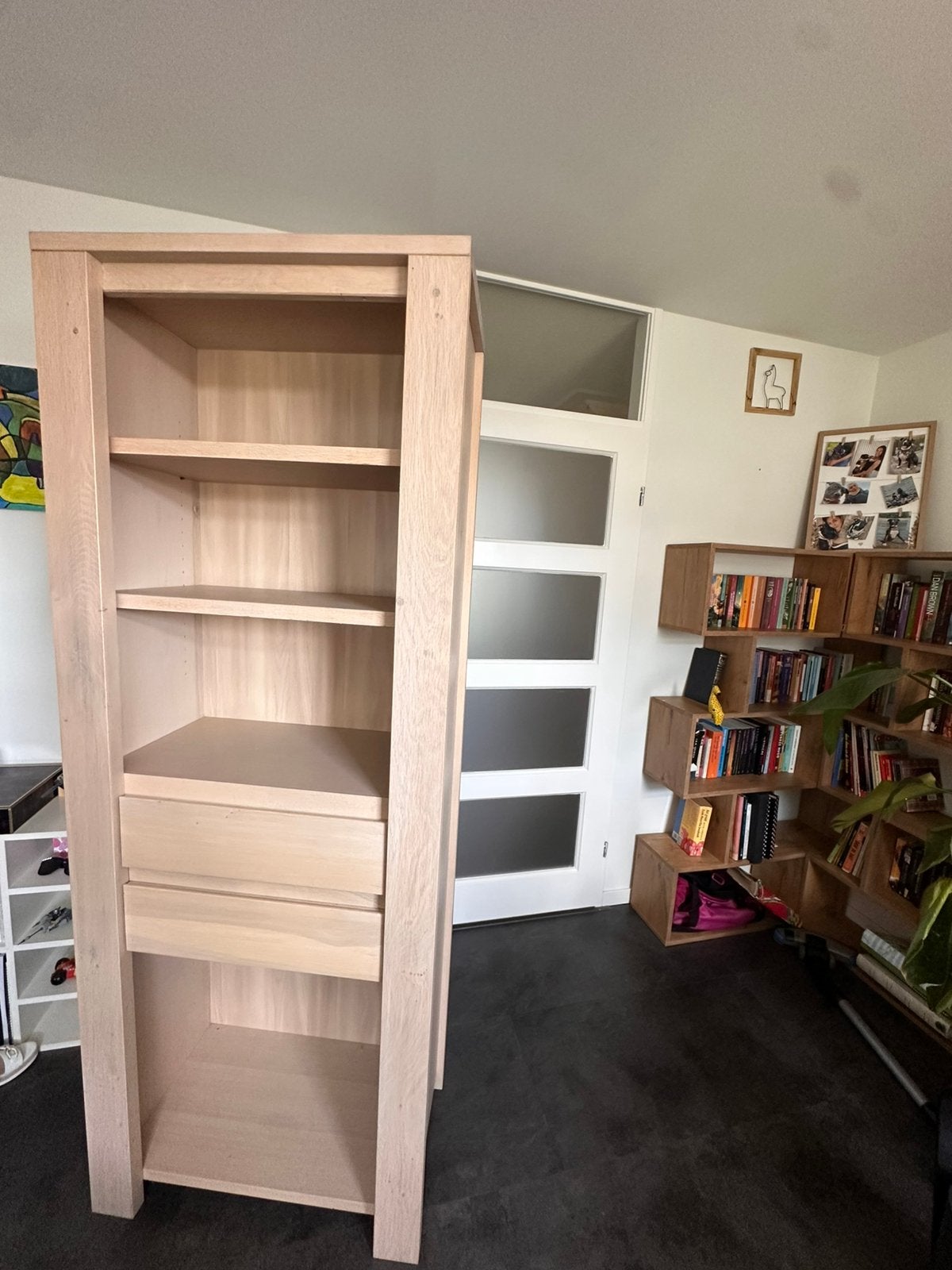 Boekenkast eiken, Ophalen, Eikenhout, 50 tot 100 cm, Zo goed als nieuw