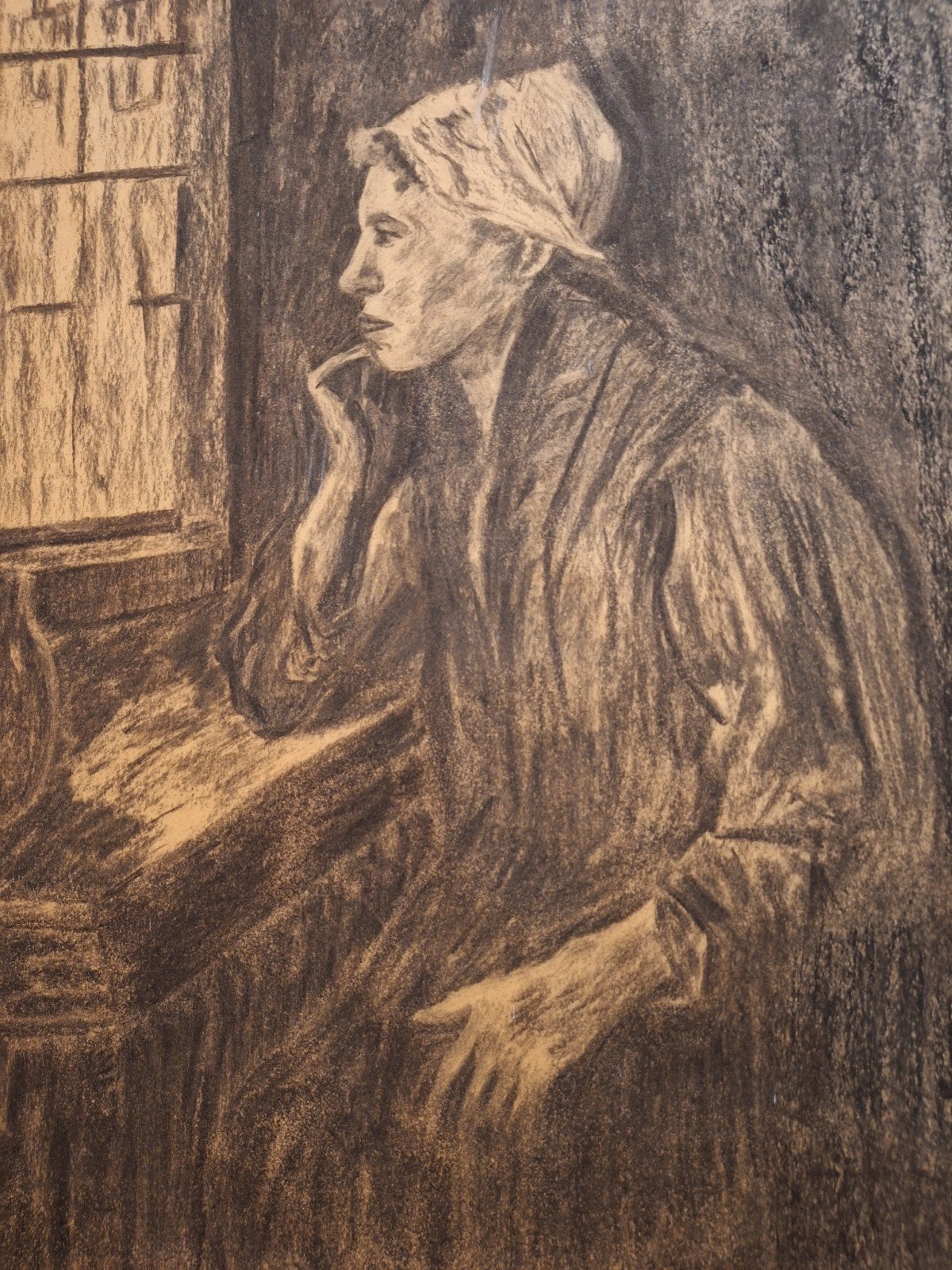Lithografie Vissersmeisje, Dagelijks leven, Ophalen of Verzenden, Origineel, Lithografie