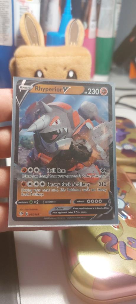 Pokémon Kaart Rhyperior V - 095/169, Ophalen of Verzenden, Zo goed als nieuw, Losse kaart