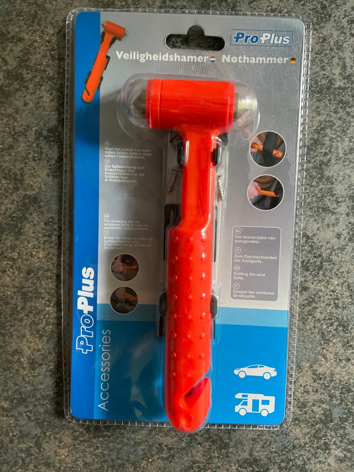 ProPlus Veiligheidshamer / Noodhamer voor auto en camper, Auto diversen, Ophalen of Verzenden, Nieuw