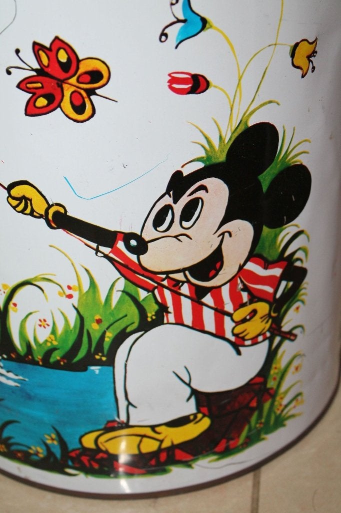 Vintage groot Disney Mickey Mouse blik, jaren 50. S0, Verzamelen, Disney, Tweedehands verkoop, Tweedehands verkoop, Gebruikt, Beeldje of Figuurtje