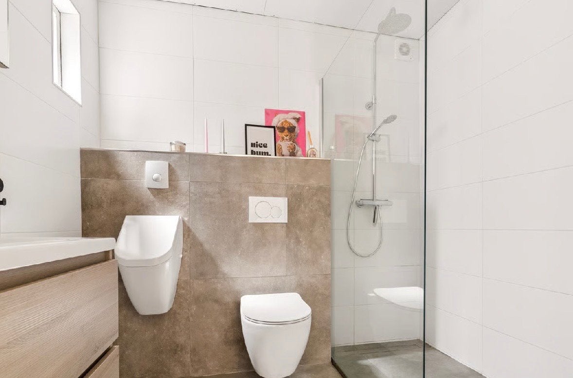 Doucheset met Regendouche en Handdouche, Ophalen, Gebruikt, Chroom, Douche