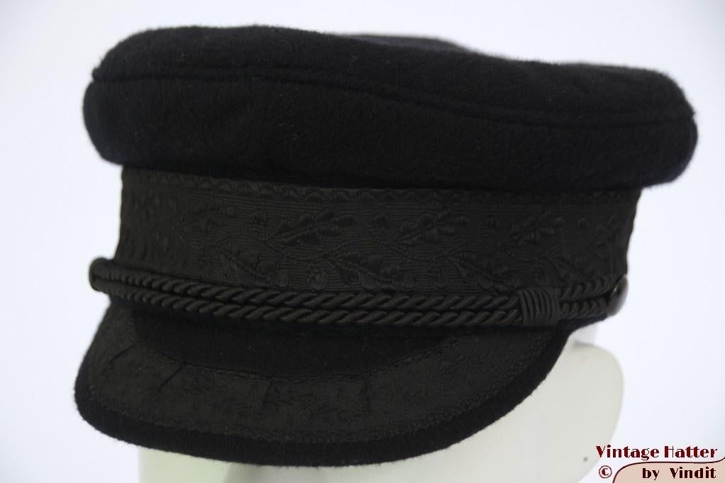 kleine Vintage Kapiteinspet Prinz Heinrich zwart 53 unisex, Gebruikt, Jongen of Meisje, Ophalen of Verzenden, Pet