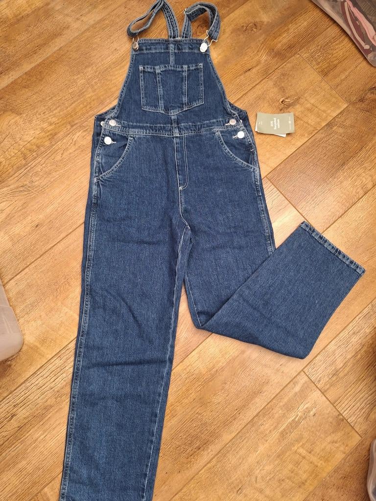 Nieuwe denim tuinbroek - Maat 140 (9-10 jaar), Broek, Jongen of Meisje, H&M, Nieuw