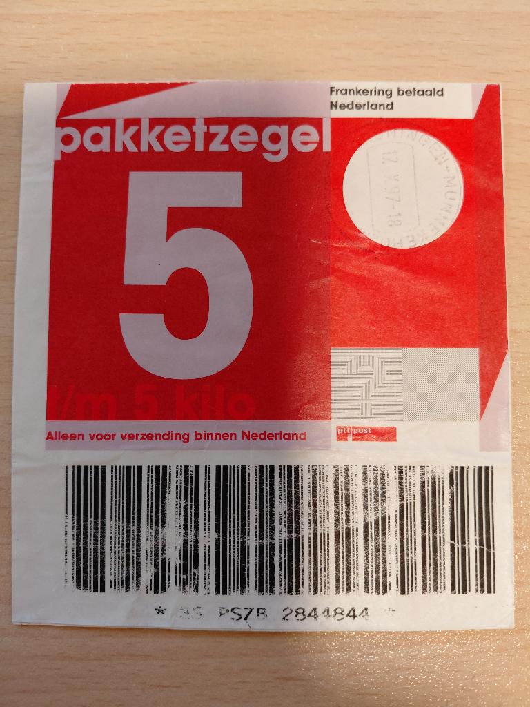 Pakketzegel t/m 5 kilo  Met stempel Groningen Munnekeholm, Verzenden, Overige typen