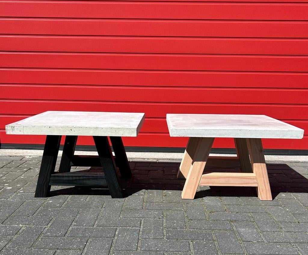 Salontafel Beton & Douglas (65x65x40) – Nieuw, Ophalen, Nieuw, Rechthoekig, Overige materialen