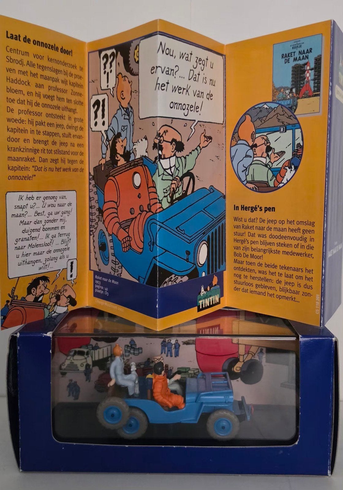 Tintin Jeep Raket naar de Maan met figuren, Verzamelen, Ophalen of Verzenden, Gebruikt