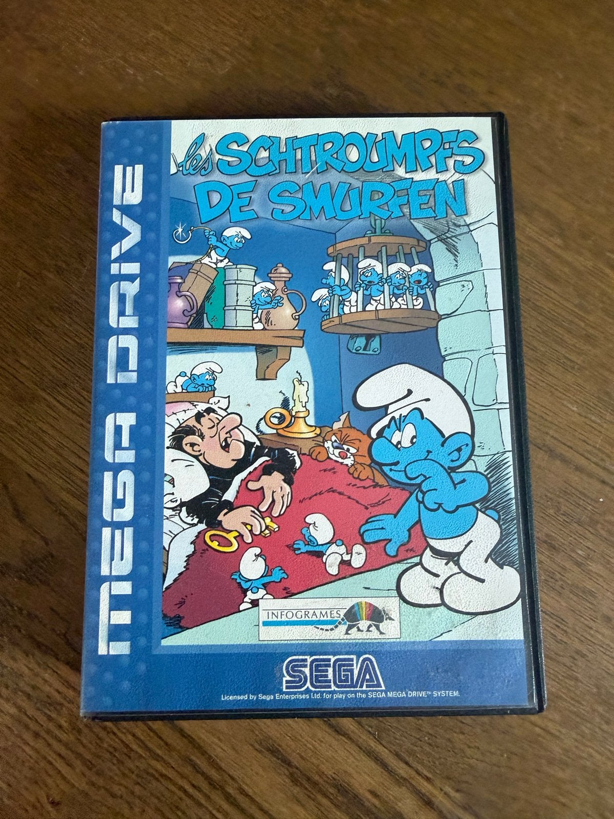 De Smurfen - Sega Mega Drive (Franse/Nederlandse versie), Spelcomputers en Games, Games | Sega, Gebruikt, 1 speler, Ophalen of Verzenden