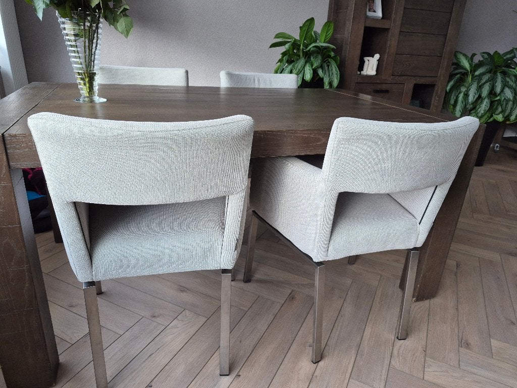 Foucault Eetkamerstoelen, Ophalen, Gebruikt, Wit, Metaal