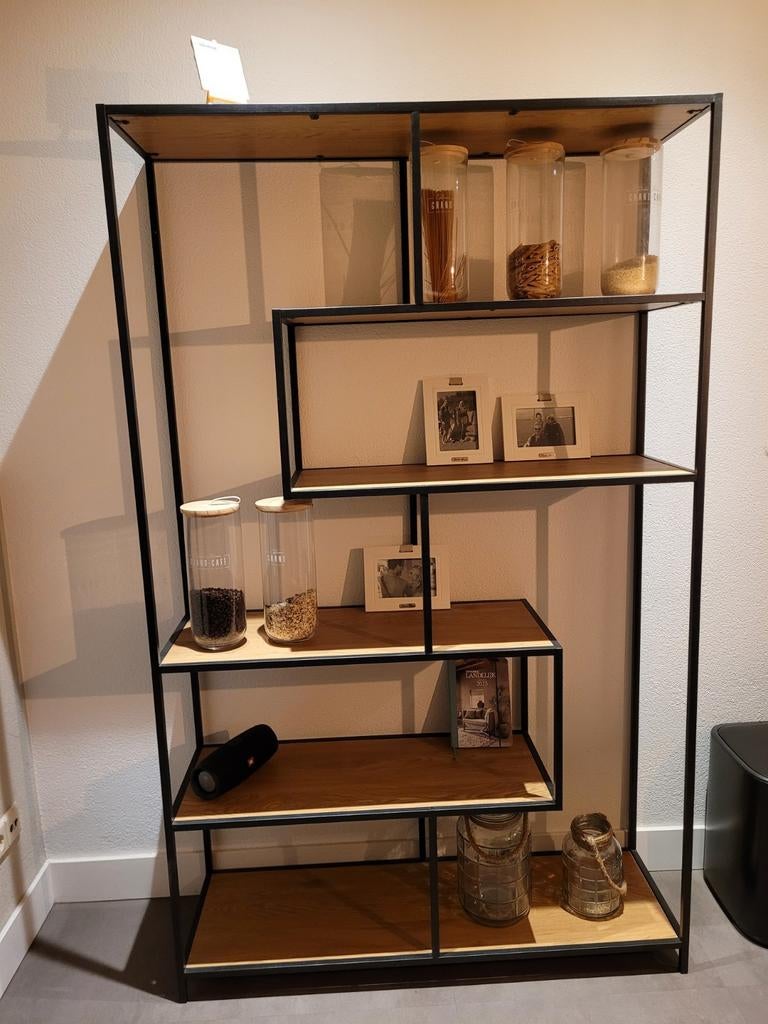 Modern Boekenkast met Industriële Look, Huis en Inrichting, Kasten | Boekenkasten, Met plank(en), 100 tot 150 cm, Industrieel, Modern