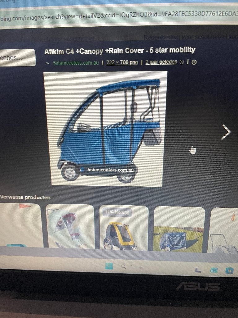 TE KOOP GEVRAAGD REGEN TENT VOOR SCOOTMOBIEL, 2 zitjes, Gebruikt, Velgrem, Windscherm