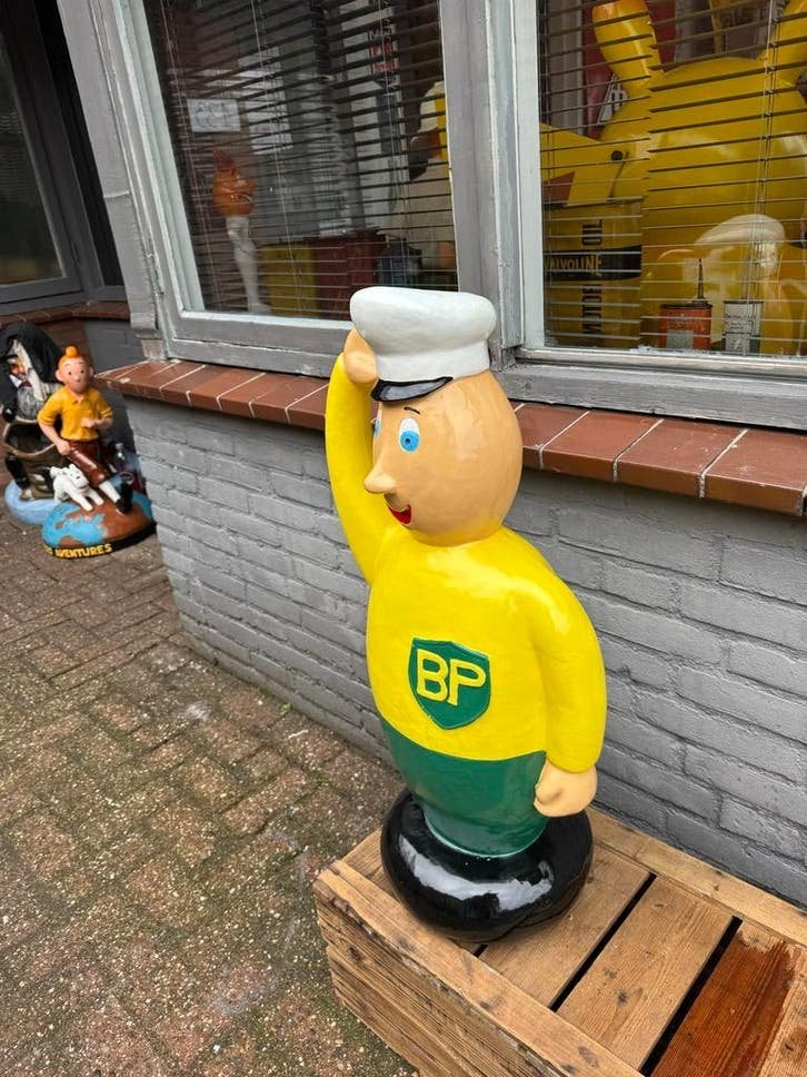 Groot Vintage BP Reclame Man Beeld, Ophalen, Reclamebord, Gebruikt, .