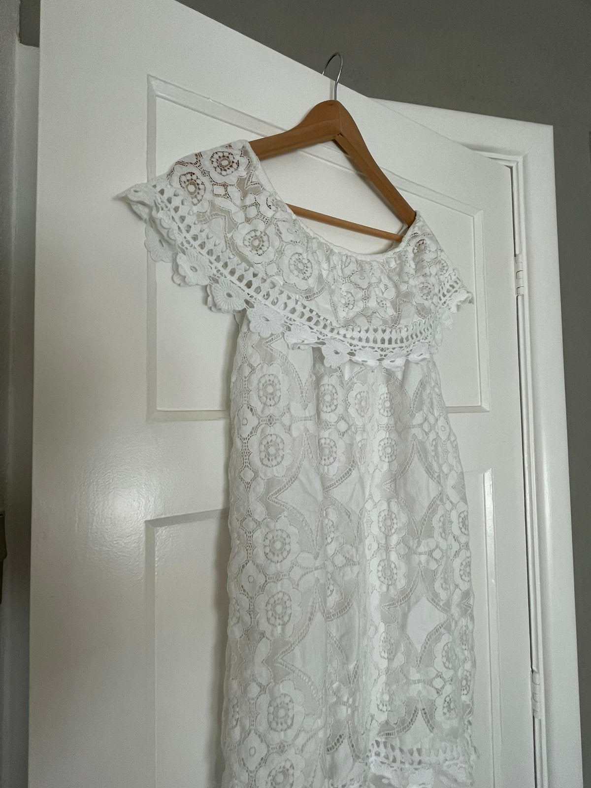 Zgan witte  zomer( off shoulder ) jurk  Ibiza  style maat M, Maat 38/40 (M), Wit, Ophalen of Verzenden, Zo goed als nieuw