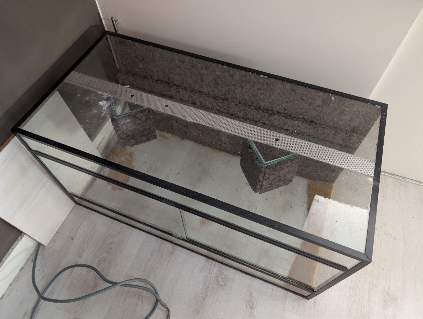 Glazen terrarium met kurk achterwand 100x50x50 cm, Ophalen, Gebruikt, Terrarium of Paludarium