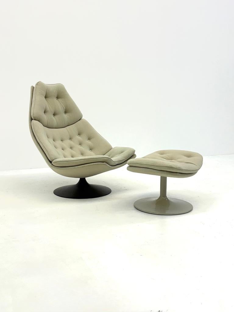 Artifort F588 loungestoel met hocker door Geoffrey Harcourt, Ophalen, -, Overige materialen, 75 tot 100 cm