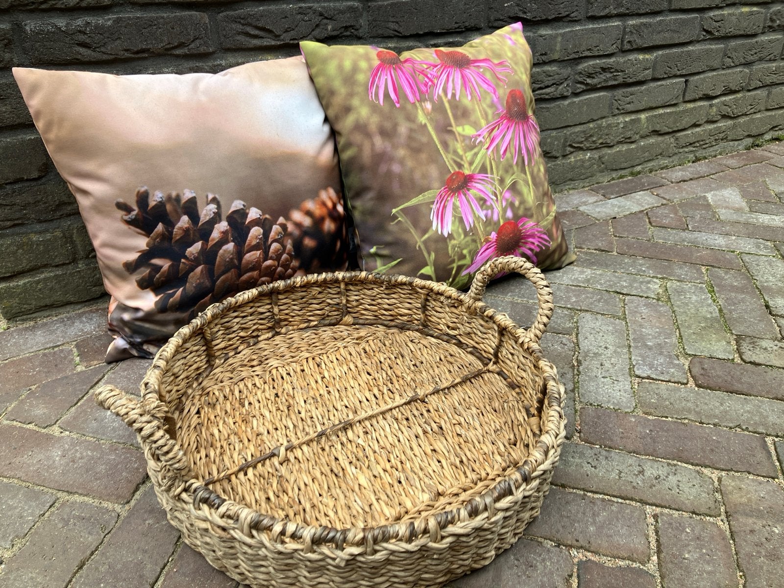 Mooi dienblad/decoatieschaal, Ophalen, Natuurlijk materiaal, Rond, Zo goed als nieuw
