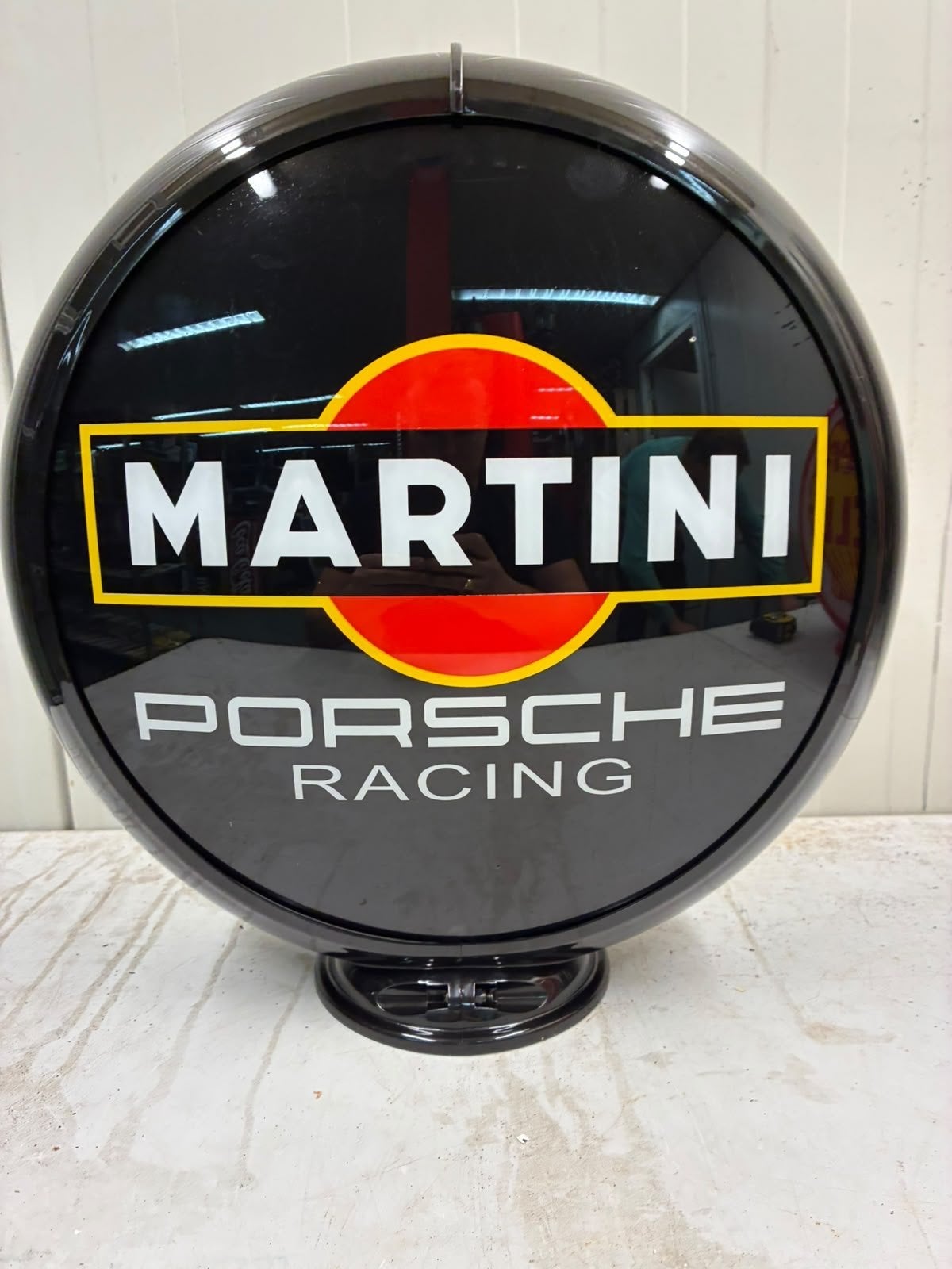 Prachtige Martini Porsche Racing benzinepomp globe, Ophalen of Verzenden, Gebruikt, Auto's