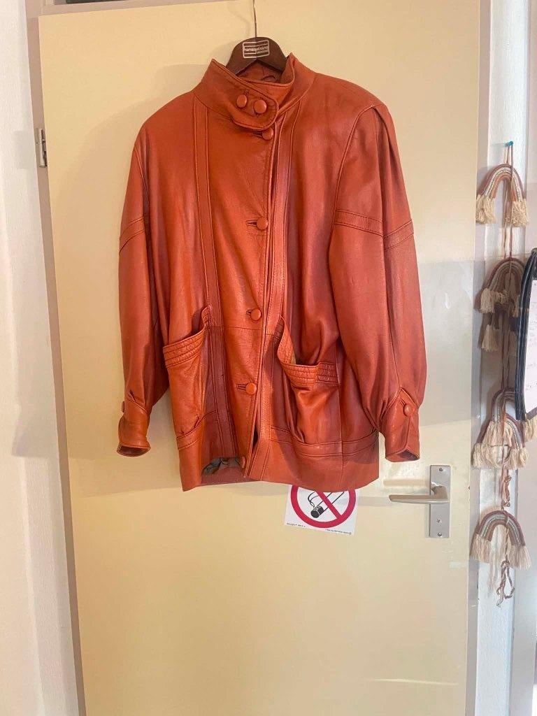 Leer Dames Jas, Ophalen of Verzenden, Zo goed als nieuw, Maat 42/44 (L), Bruin