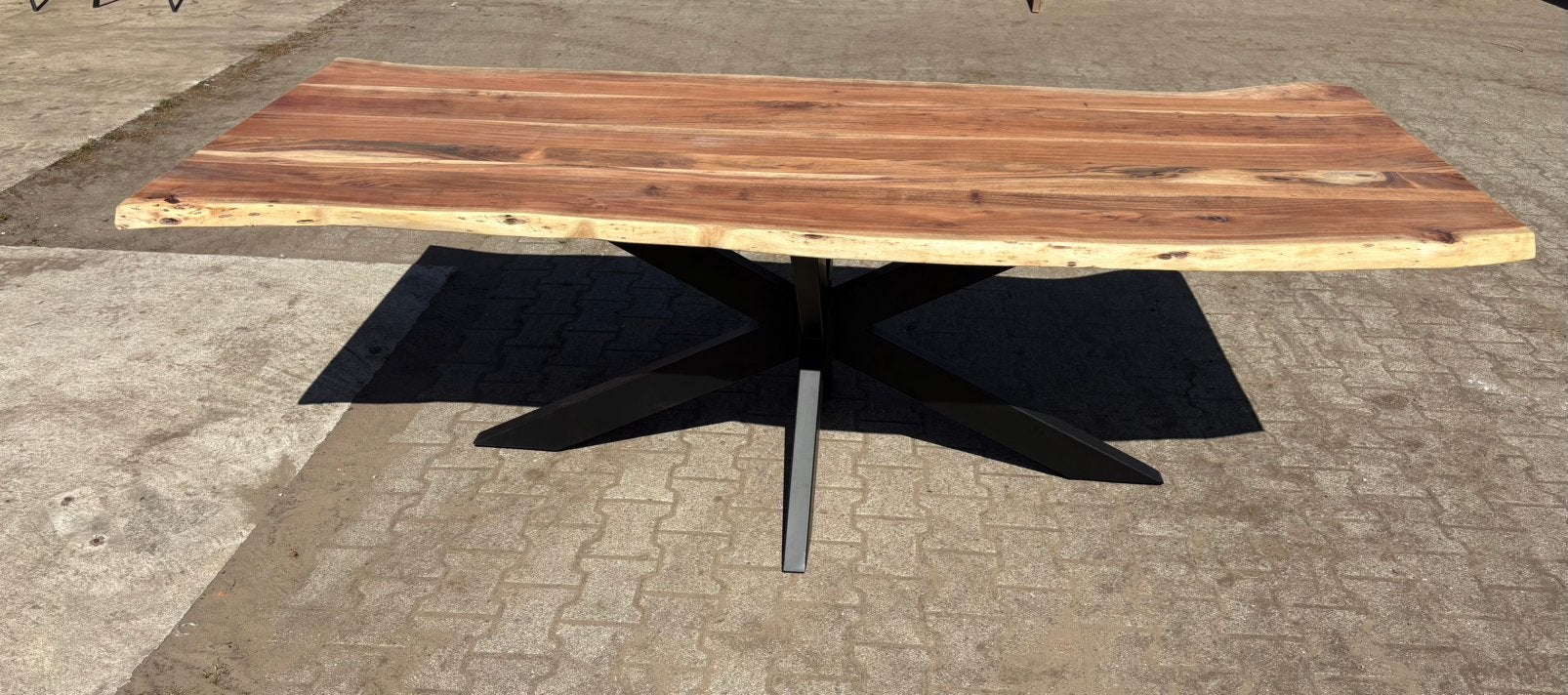 Boomstamtafel Acaciahout 240 cm – Nieuw!, Huis en Inrichting, Tafels | Eettafels, Ophalen, Nieuw, Rechthoekig