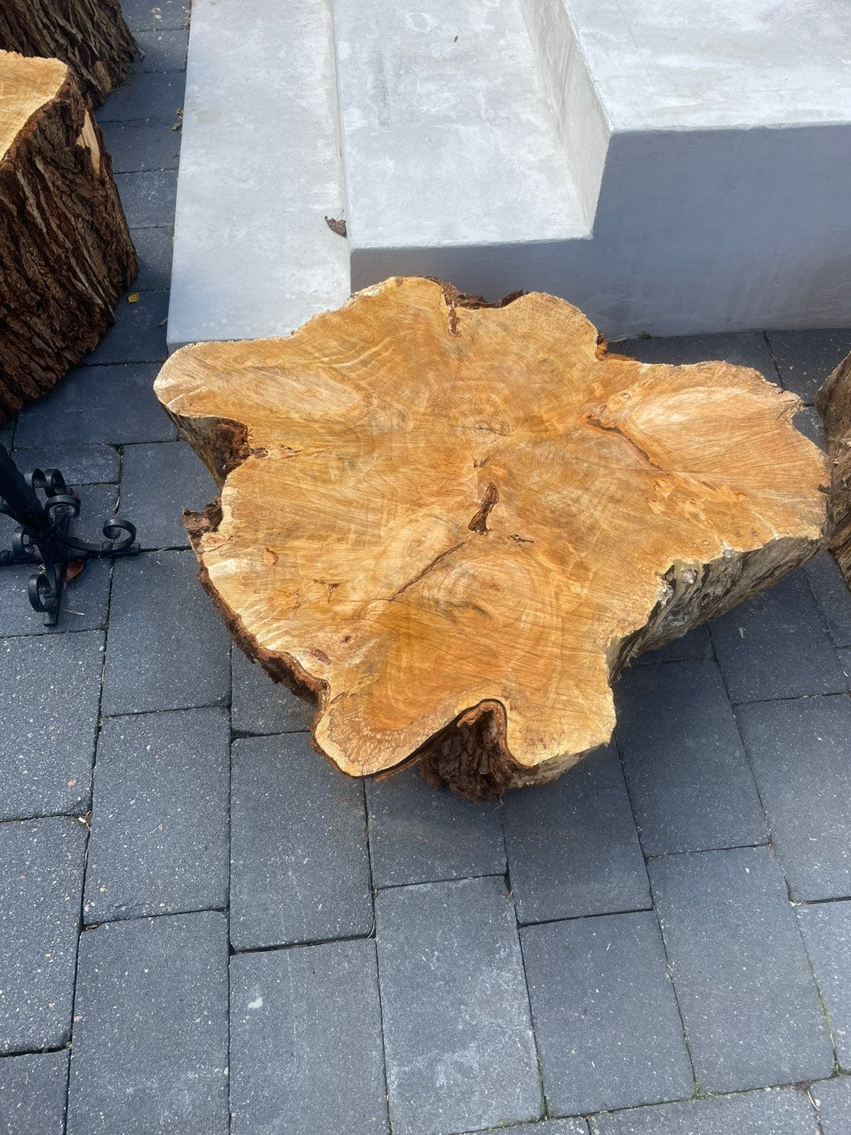Grote eiken houtblokken Decoratief tavel 80cm en 35 cm hoog, Ophalen, Eiken, Zo goed als nieuw, Plank