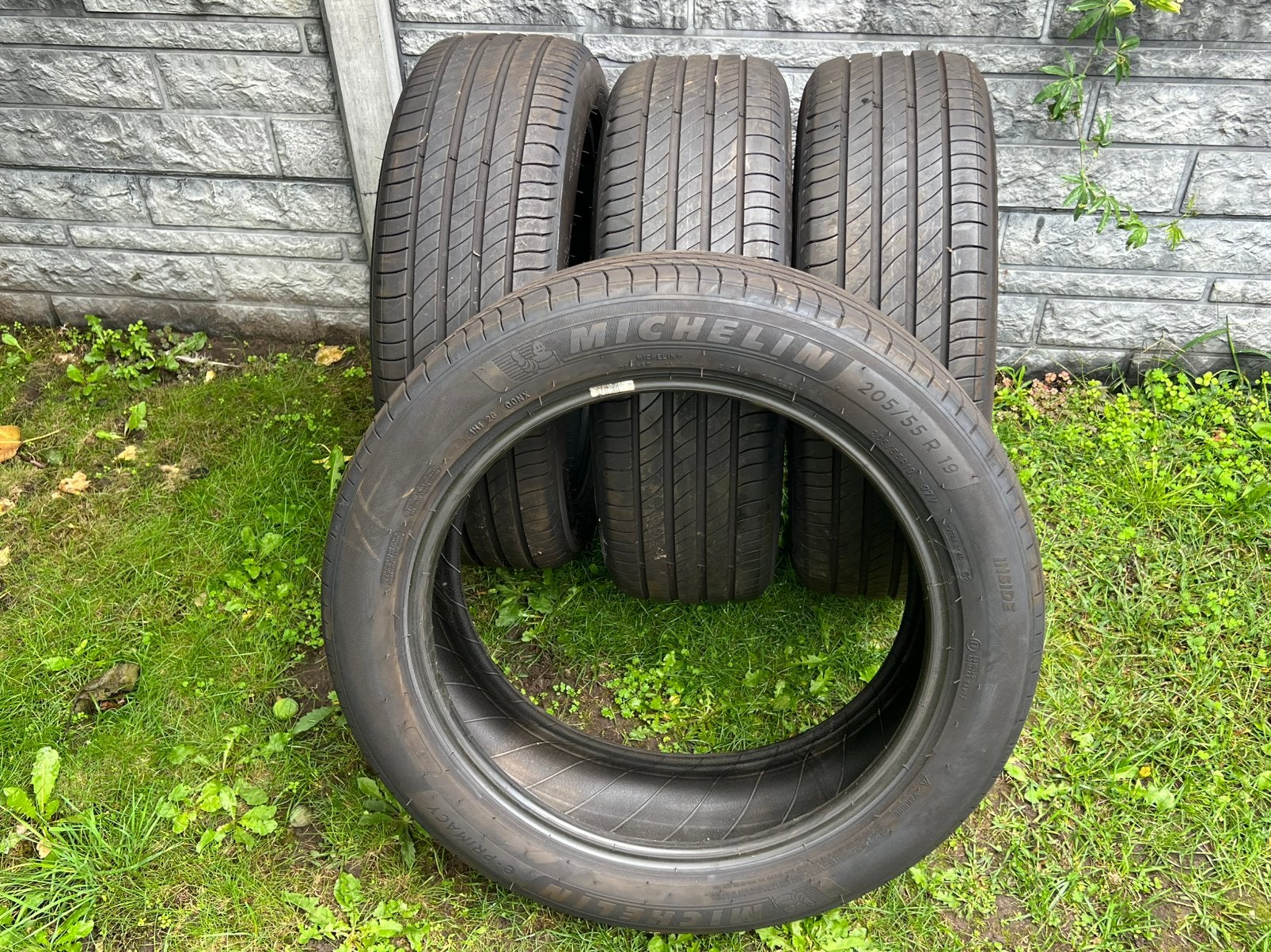 4 stuk Michelin zomerbanden 205/55/19 zo goed als nieuw, 205 mm, Band(en), Personenwagen, Zomerbanden