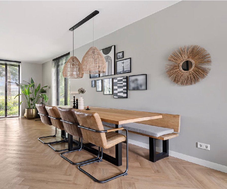 Op maat gemaakte eikenhouten tafel 270 lang en 90 diep, Ophalen, 200 cm of meer, 50 tot 100 cm, Zo goed als nieuw
