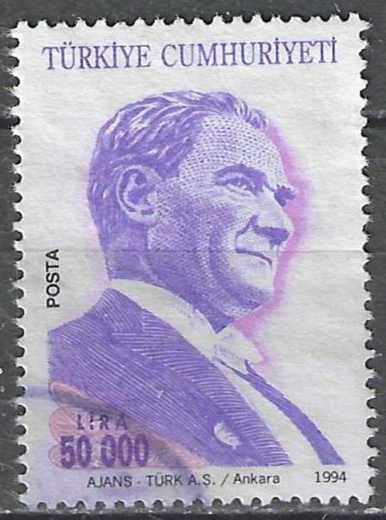 Turkije 1994 - Yvert 2779 - Ataturk - 50 000 l. (ST), Verzenden, Overige landen, Gestempeld