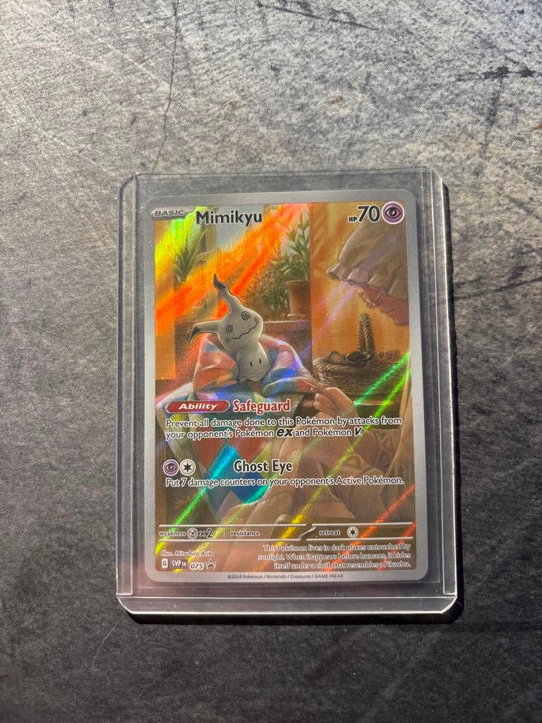 Mimikyu Pokémon kaart SW SH075 Holo Foil, Ophalen of Verzenden, Zo goed als nieuw, Losse kaart, Foil