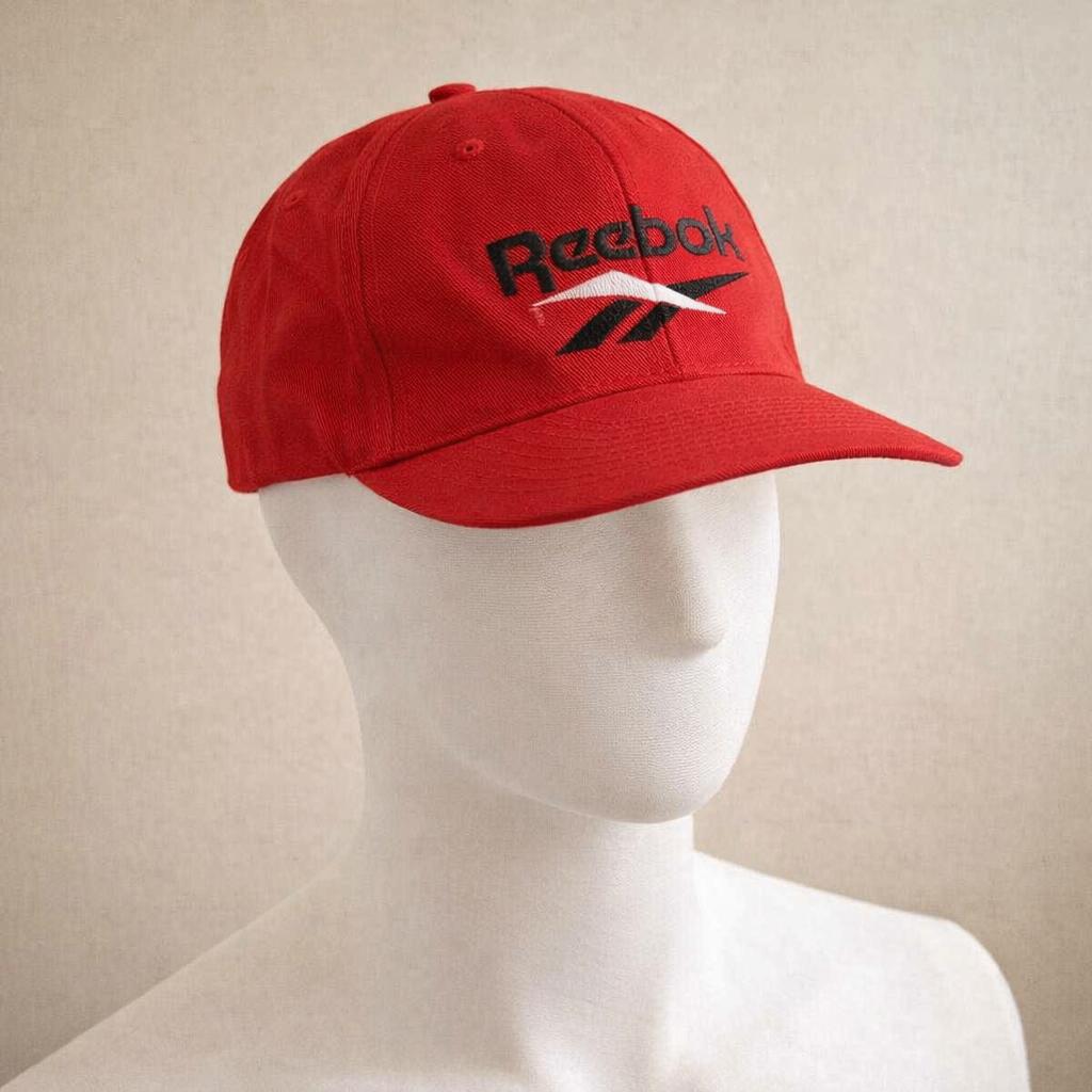 vintage 80/90's reebok rode baseball cap/kliksluiting, Gedragen, One size fits all, Ophalen of Verzenden, Pet