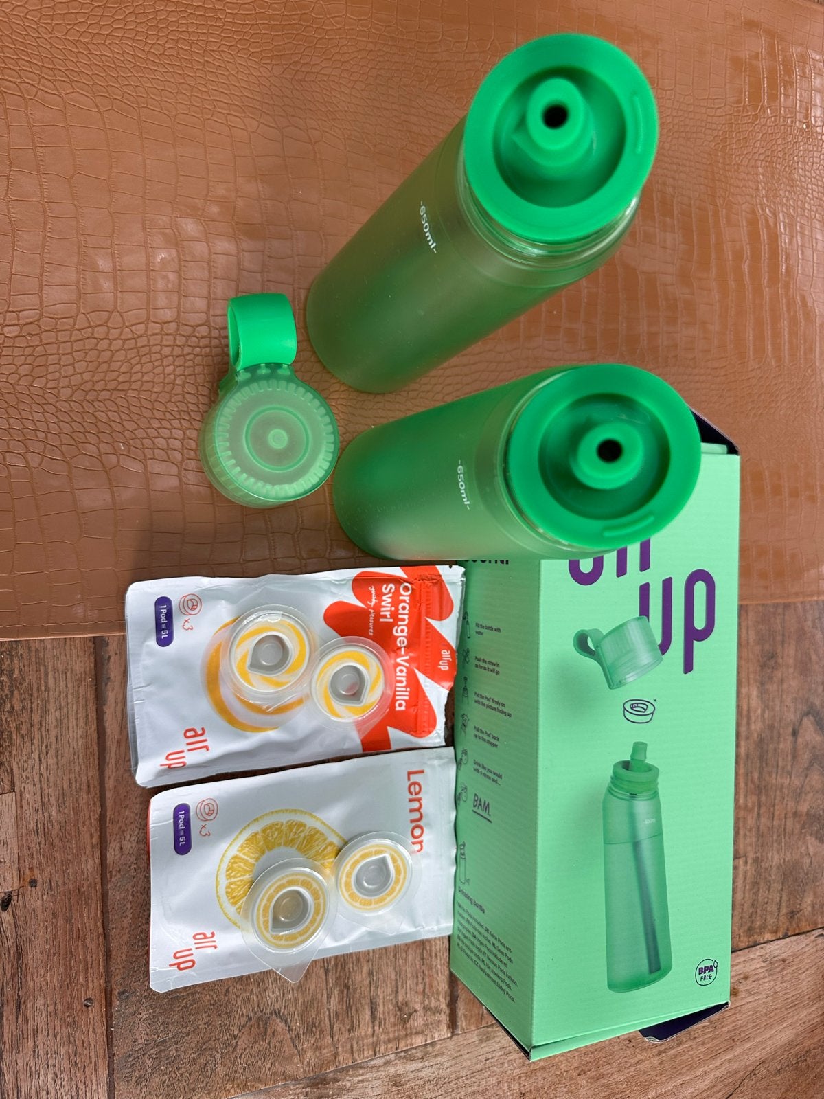 Air up drinkflessen met pods (waarvan 1 fles ongebruikt), Kunststof, Ophalen of Verzenden, Zo goed als nieuw, Overige merken
