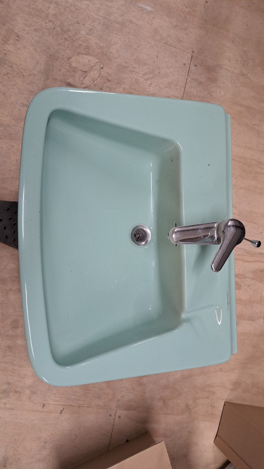 Vintage wastafel turquoise., Ophalen, Wastafel