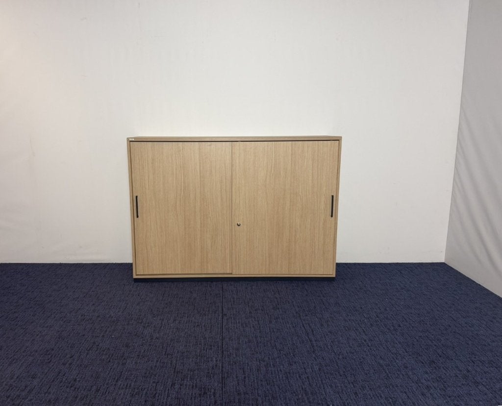 2 x Schuifdeurkast Palmberg, donker eiken, H 115 x B 160 cm., Huis en Inrichting, Ophalen, Gebruikt