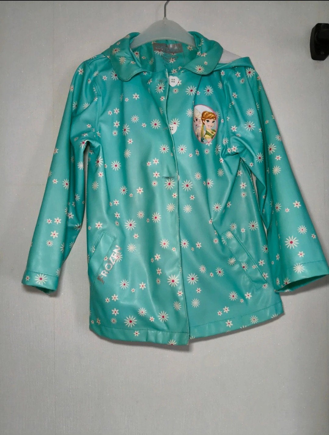 Frozen regenjas met bloemenprint - Zo goed als nieuw, Ophalen of Verzenden, Zo goed als nieuw, Disney Frozen, Meisje