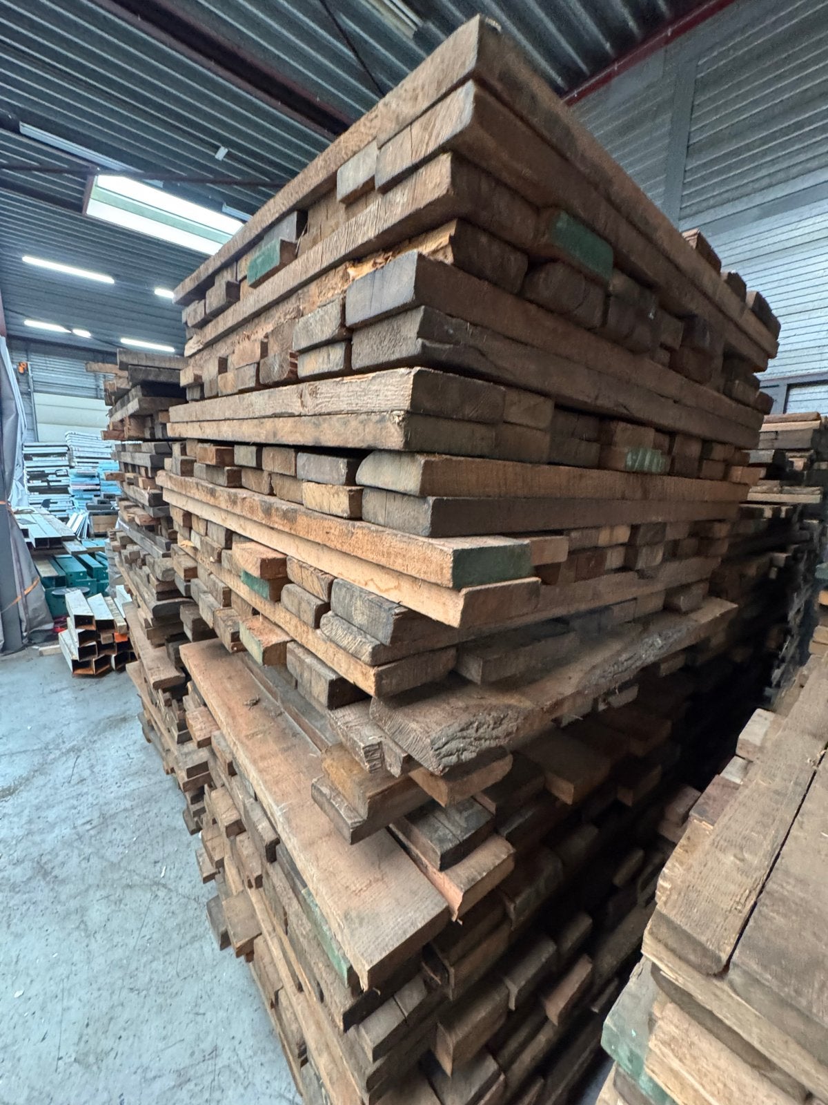 Grote partij gebruikt hout 120x15x4 cm - 15 pallets, Ophalen, Gebruikt, 25 tot 50 mm, Balk