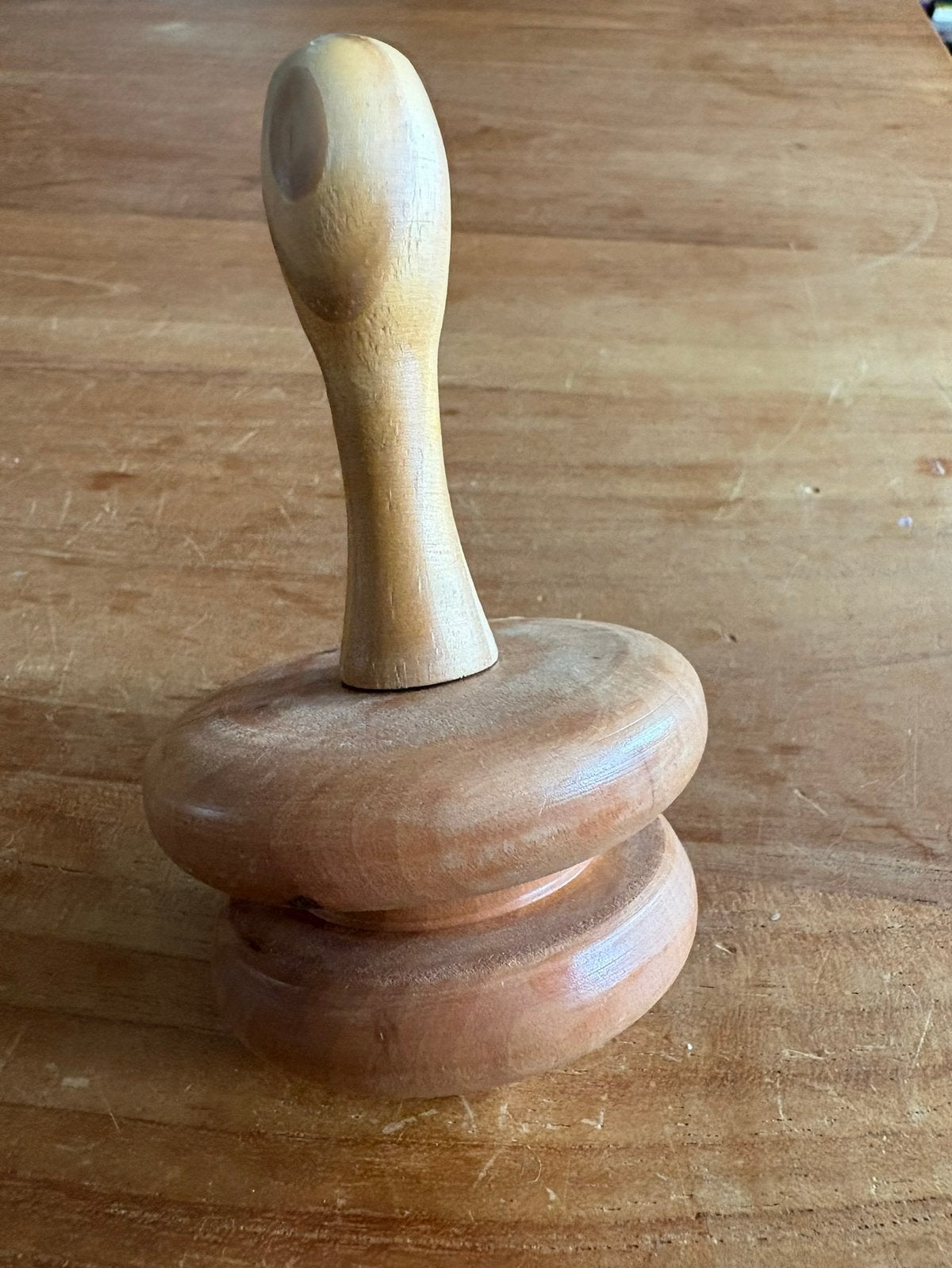 Vintage houten tol handgedraaid, Ophalen of Verzenden