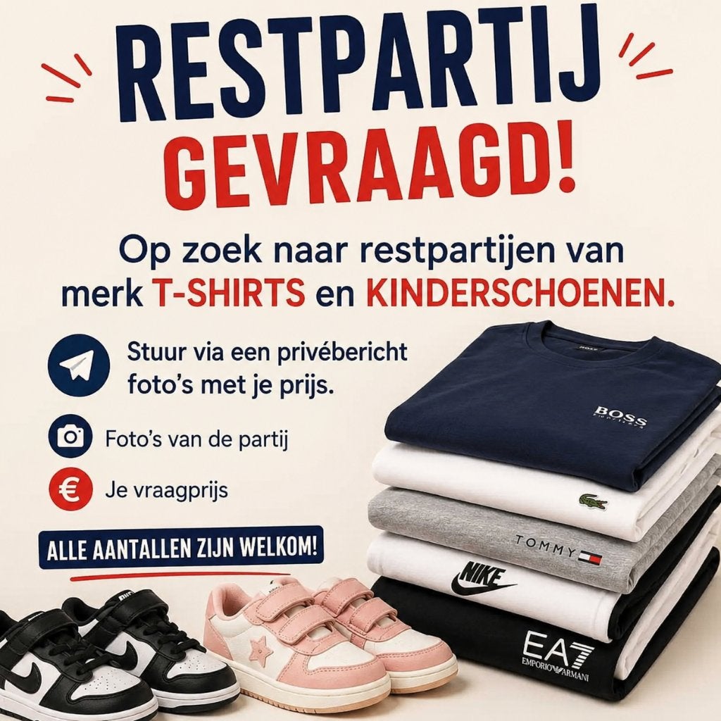 Gevraagd !! Restpartij Merk kleding / kinder schoenen, Ophalen, Nieuw