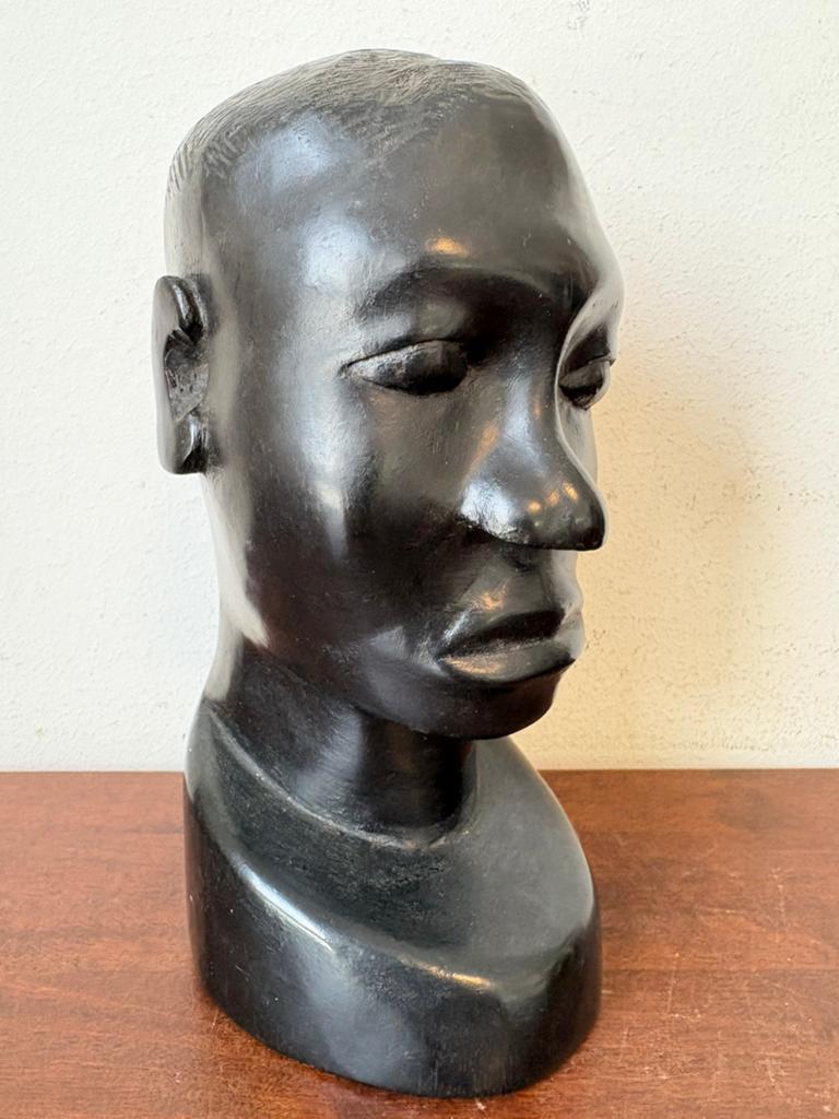Beeld buste hout man afrika, Houtsnijwerk, Ophalen of Verzenden, Handgemaakt, Hout