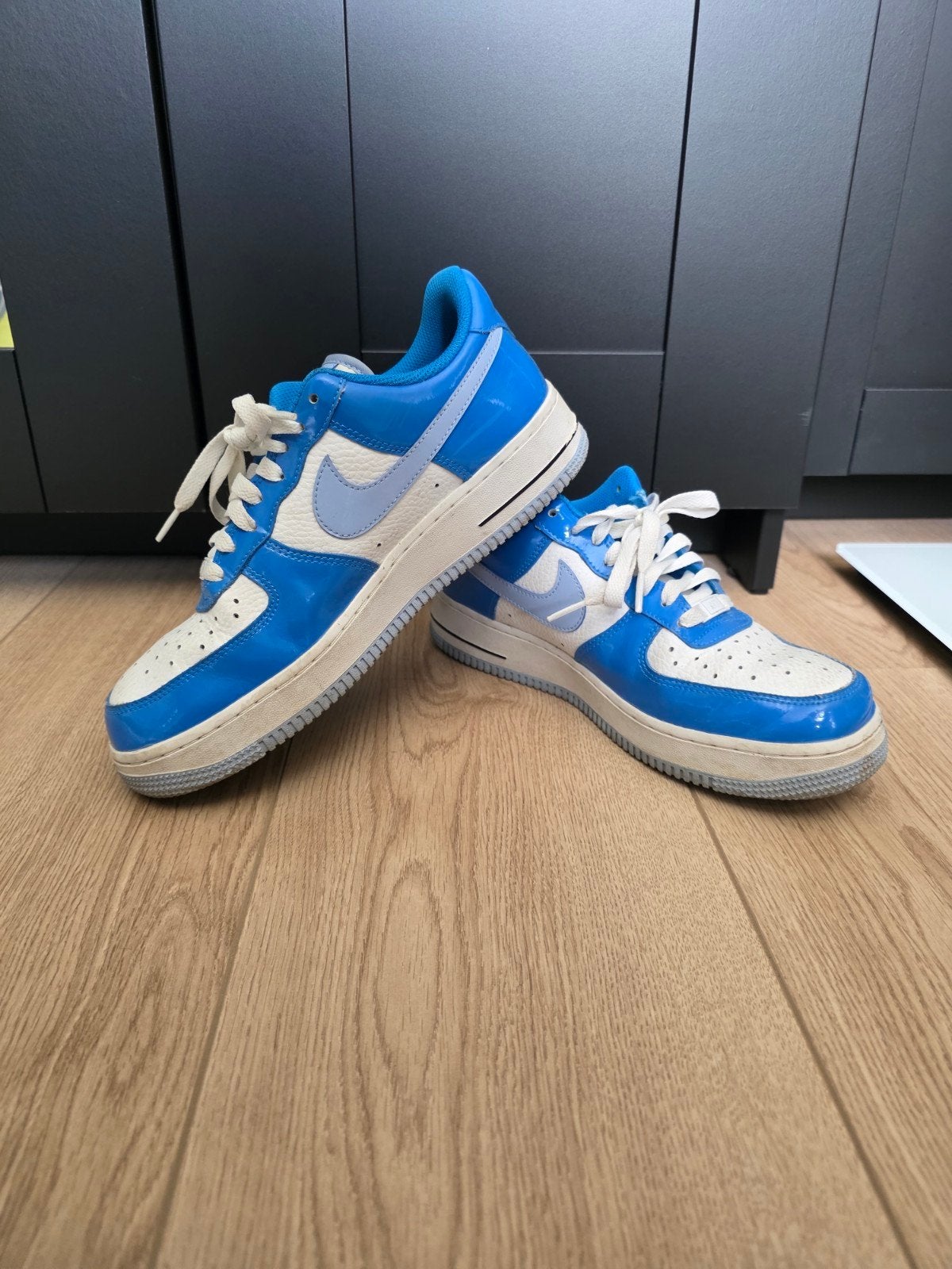 Nike Air Force 1 Low Blue Patent - Maat 41, Ophalen, Blauw, Nike, Sneakers of Gympen