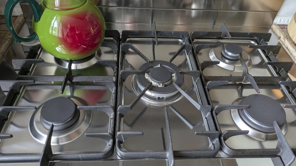 gasfornuis 90 cm. wok brander, Ophalen, Gebruikt, 60 cm of meer, Gas