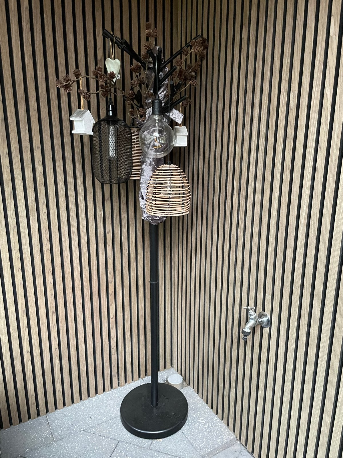 Decoratieve kapstok met lampen op batterij, Zwart, Ophalen of Verzenden, Zo goed als nieuw, Metaal