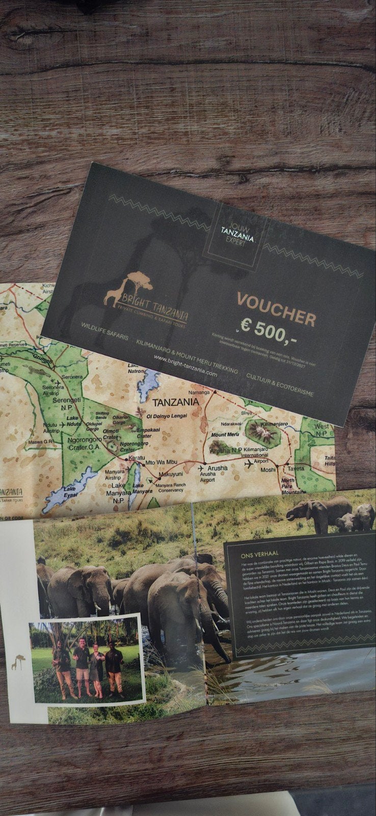 Reis cheque Tanzania  tegoed bon, Eén persoon, Cadeaubon