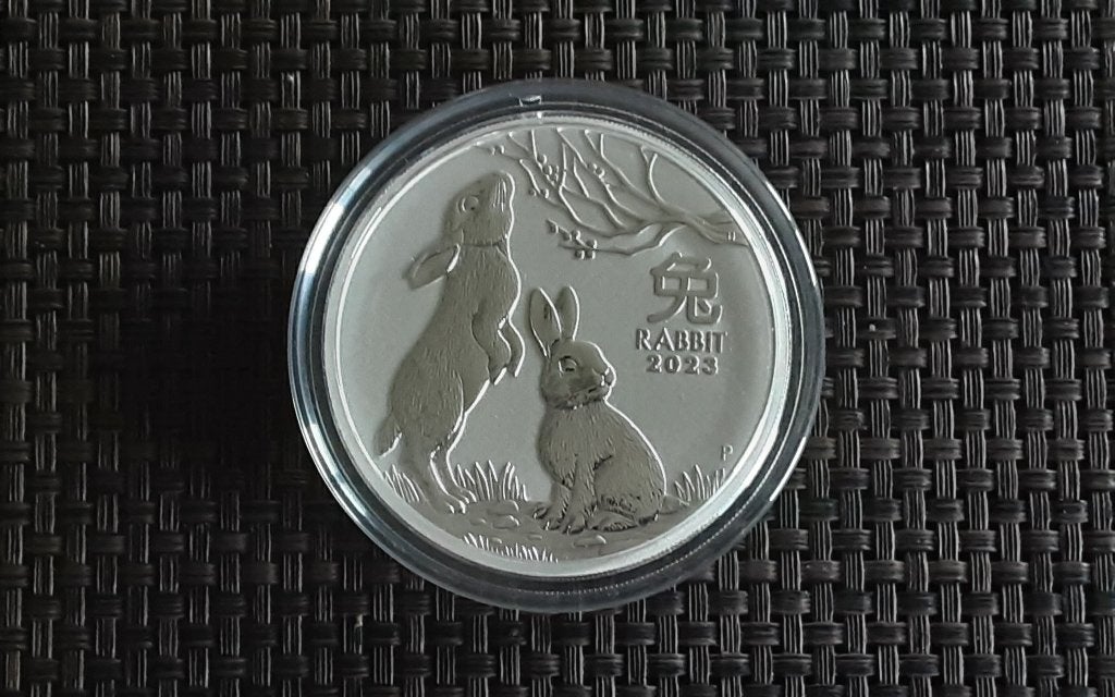 Zilveren LUNAR III munt 2023 (5 oz), Ophalen of Verzenden, Zilver