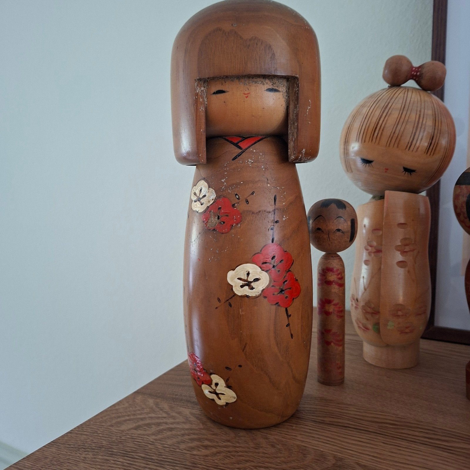 Vintage Japanse Kokeshi pop - Handgeschilderd hout, Ophalen of Verzenden, Gebruikt