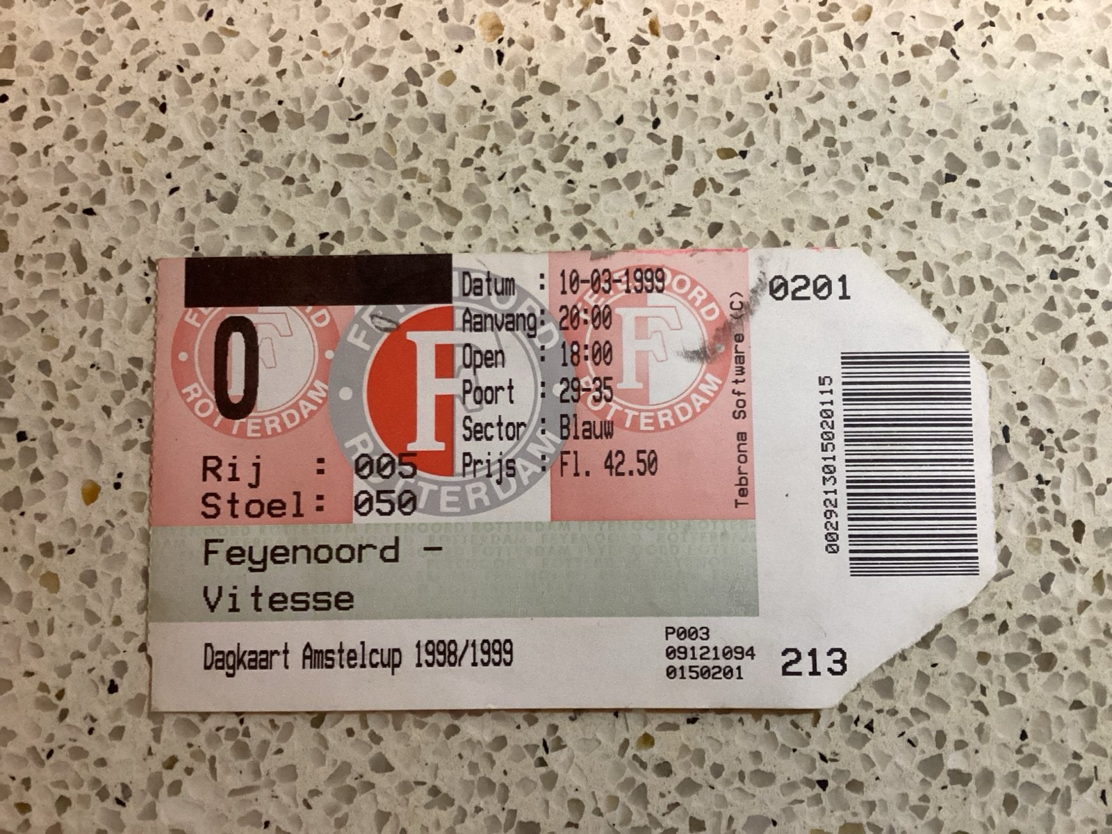 Dagkaart Amstelcup 1998/1999 Feijenoord -Vitesse, Tickets en Kaartjes, Sport | Voetbal, Seizoenskaart, Eén persoon
