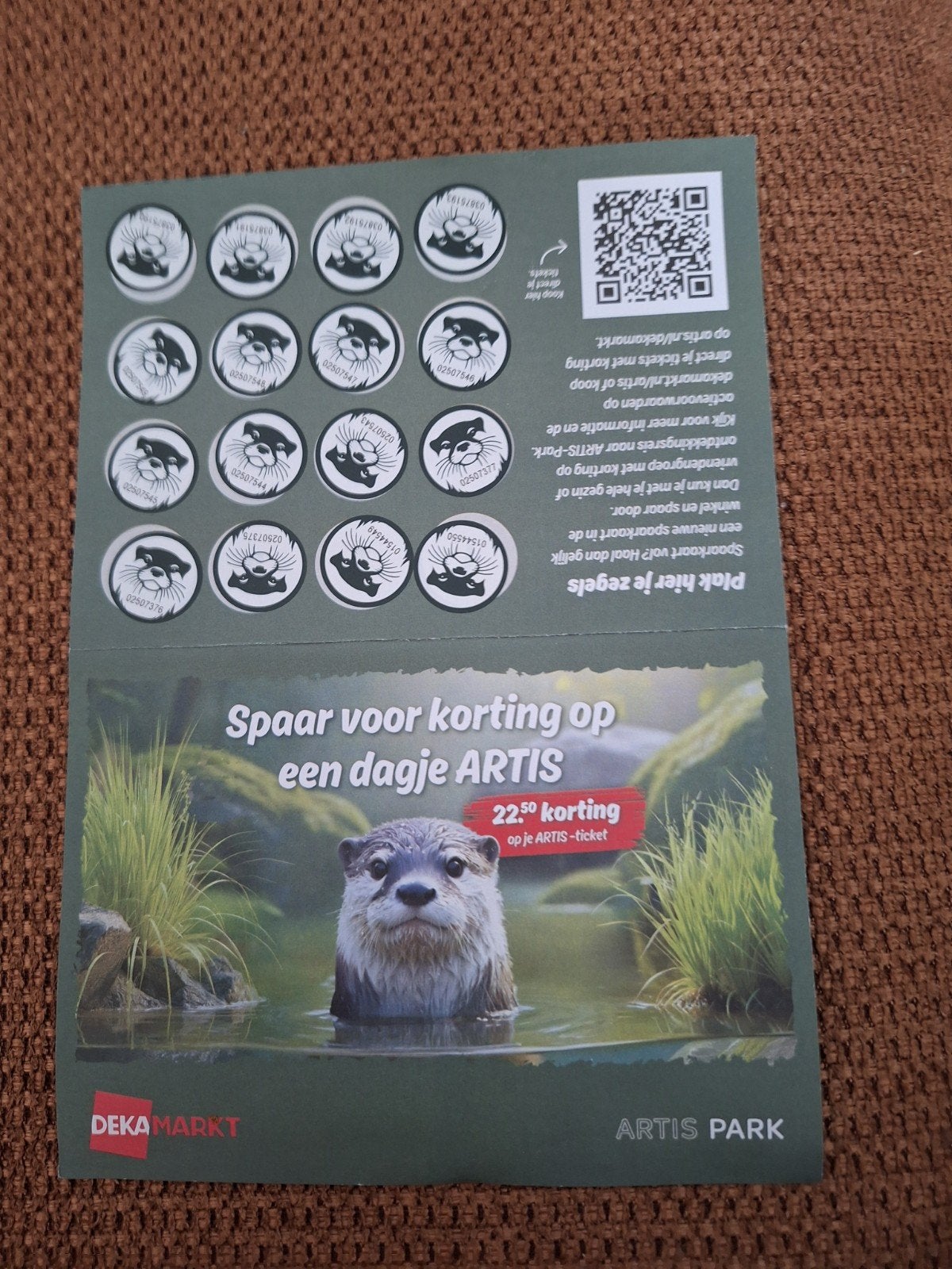 Artis zegels, Eén persoon, Ticket of Toegangskaart
