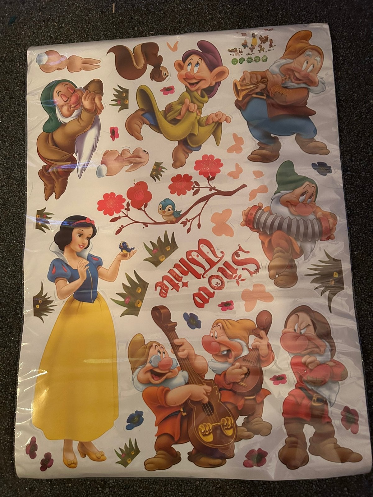 Sneeuwwitje (Snow white) en de 7 dwergen muursticker, Kinderen en Baby's, Ophalen of Verzenden