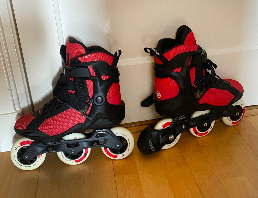 Powerslide Phuzion Radon, 3x90 men, zwart/rood inline skates, Sport en Fitness, Heren, Overige typen, Ophalen of Verzenden, Zo goed als nieuw
